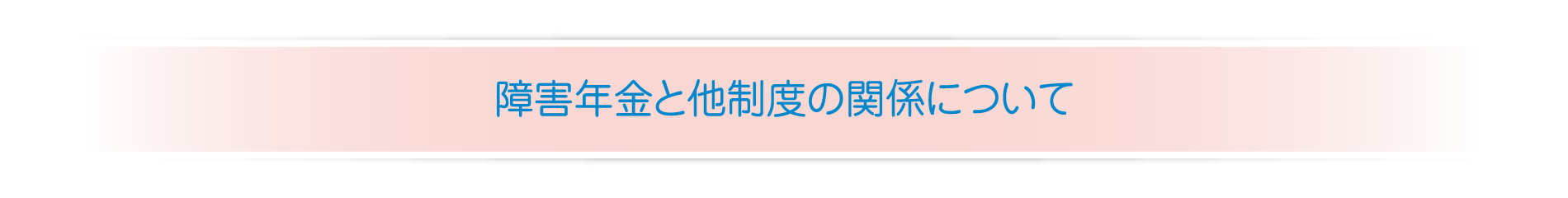 障害年金と他制度の関係について